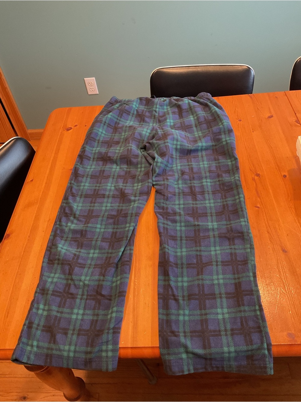 MEN’S CROFT & BARROW PLAID FLEECE PANTS LOUNGE PAJAMA SIZE L NAVY GREEN GRAY BLK - Picture 6 of 9